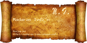 Madaras Iván névjegykártya